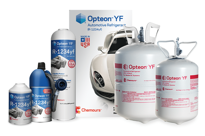 Refrigerante automotriz Opteon YF (R-1234yf)